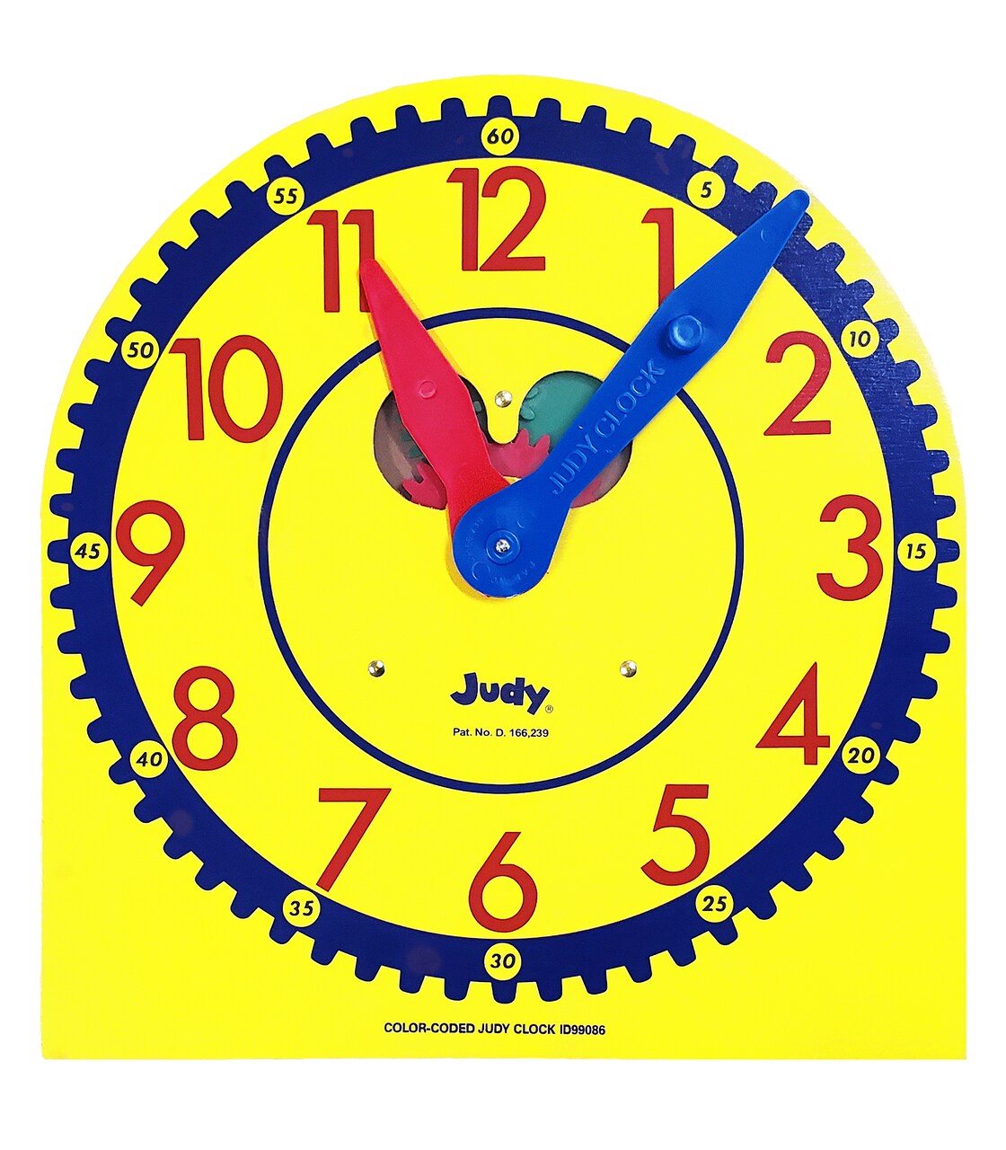 Carson Dellosa 13" x 12" Judy Clock, Learn to Tell Time With Color Coded Clock Hands, Analog Time Telling for Kids, Hands-On Learning Education Classroom and Homeschool Supplies